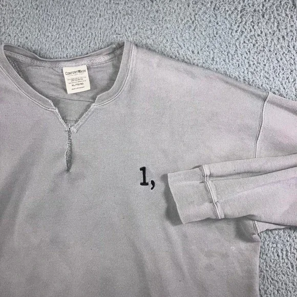 ComfortWash Hanes Sweatshirt XL Long Sleeve Pullover Embroidered 1 Grunge Unisex - Picture 1 of 9